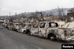 Şili'de geçen haftadan bu yana süren yangınlarda araçlar da yandı.