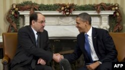 Thủ tướng Iraq Nouri al-Maliki hội kiến Tổng thống Hoa Kỳ Barack Obama tại Tòa Bạch Ốc, ngày 12/12/2011