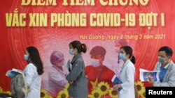 Một điểm tiêm chủng vaccine COVID-19 ở Hải Dương.