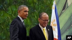 Tổng thống Mỹ Barack Obama và Tổng thống Philippines Benigno Aquino III tại Manila, ngày 18/11/2015.